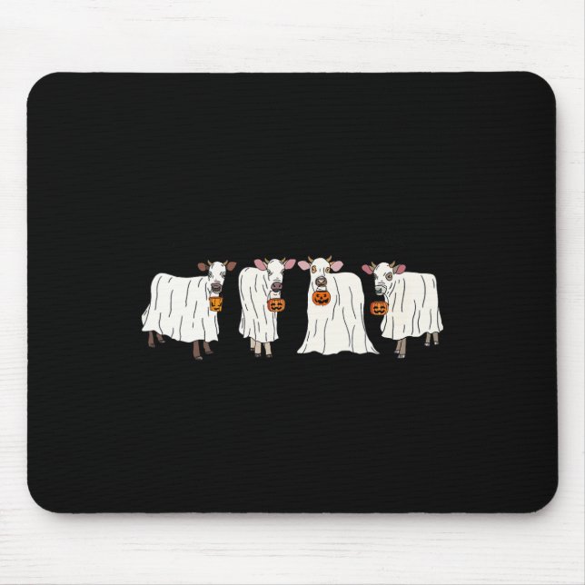 Funny Ghost Cows Halloween Animals Cow Lover Spook Mouse Mat (Front)