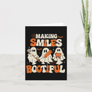 Funny Ghost Dentist Halloween Making Smiles Bootif Card