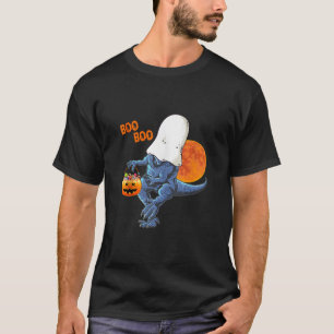 Funny Ghost Dinosaur Boo Halloween Pumpkin Candy B T-Shirt