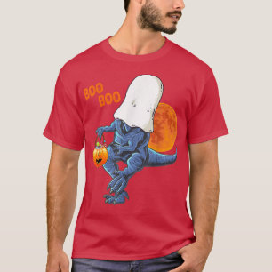 Funny Ghost Dinosaur Boo Halloween Pumpkin Candy B T-Shirt