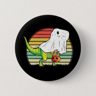 Funny Ghost Dinosaur Halloween 6 Cm Round Badge
