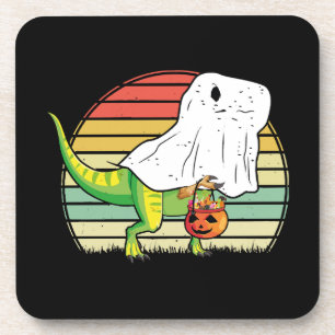 Funny Ghost Dinosaur Halloween Coaster