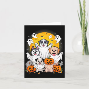 Funny Ghost Dog Halloween Costume For Owners Card
