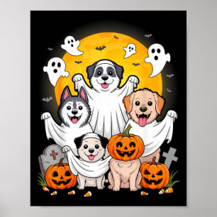 Funny Ghost Dog Halloween Costume For Owners Poster