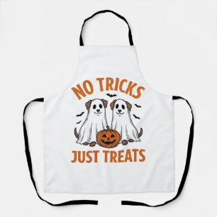Funny Ghost Dog Halloween No Tricks Just Treats De Apron