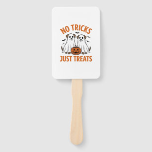 Funny Ghost Dog Halloween No Tricks Just Treats De Hand Fan