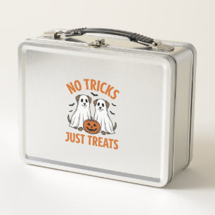 Funny Ghost Dog Halloween No Tricks Just Treats De Metal Lunch Box