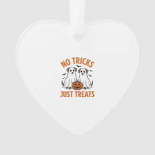 Funny Ghost Dog Halloween No Tricks Just Treats De Ornament