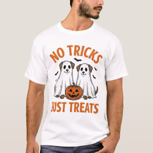 Funny Ghost Dog Halloween No Tricks Just Treats De T-Shirt