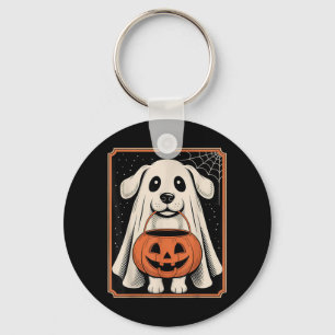 Funny Ghost Dog Halloween Shirt Halloween Dog Key Ring