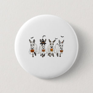 Funny Ghost Donkey Hallowen Donkey Lover Farmer Ha 6 Cm Round Badge