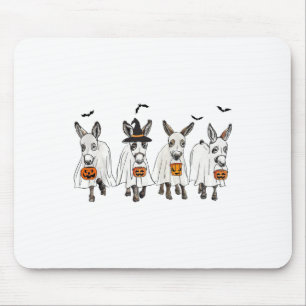 Funny Ghost Donkey Hallowen Donkey Lover Farmer Ha Mouse Mat