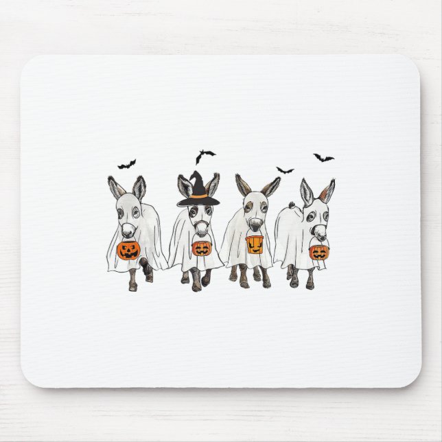 Funny Ghost Donkey Hallowen Donkey Lover Farmer Ha Mouse Mat (Front)