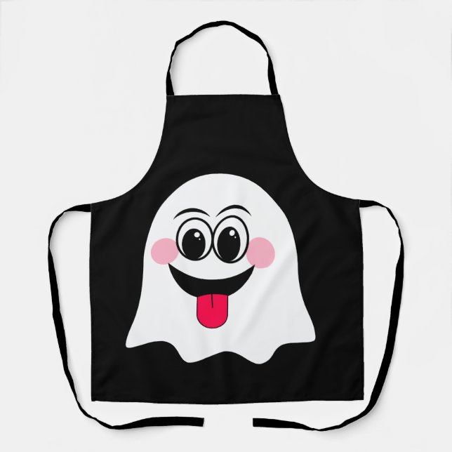 Funny Ghost emoji! Apron (Front)
