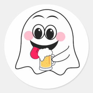 Funny Ghost emoji! Classic Round Sticker