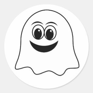 Funny Ghost emoji! Classic Round Sticker