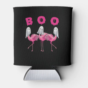 Funny Ghost Flamingo Boo Halloween Costume Gifts Can Cooler