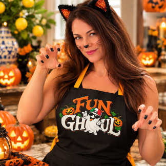 Funny Ghost Fun Ghoul Italian Halloween Apron