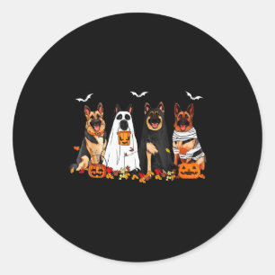 Funny Ghost German Shepherd Halloween Dog Mom Dog  Classic Round Sticker