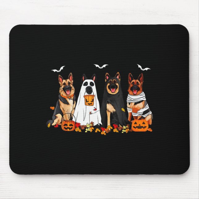 Funny Ghost German Shepherd Halloween Dog Mum Dog  Mouse Mat (Front)