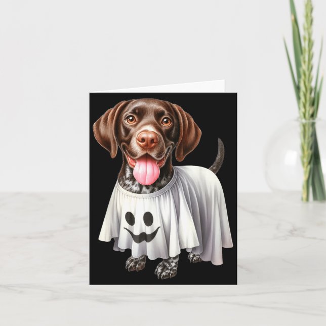 Funny Ghost German Shorthaired Pointer Dog Lover Card (Front)