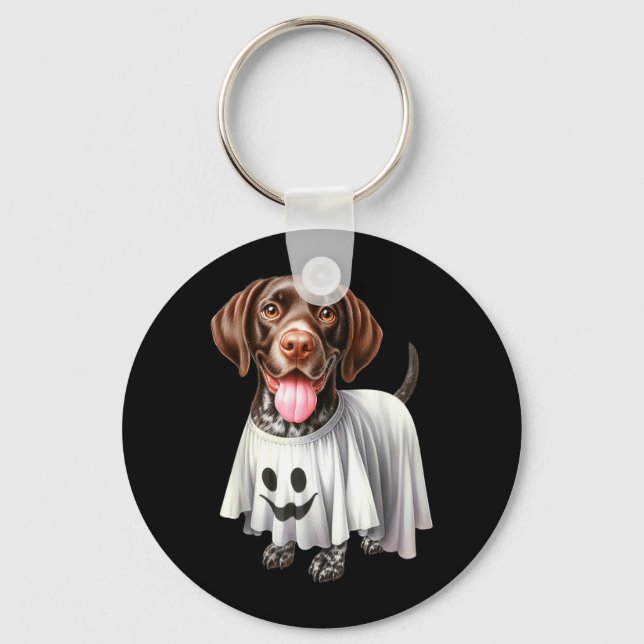 Funny Ghost German Shorthaired Pointer Dog Lover Key Ring (Front)