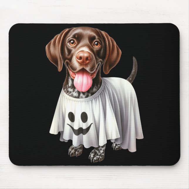 Funny Ghost German Shorthaired Pointer Dog Lover Mouse Mat (Front)
