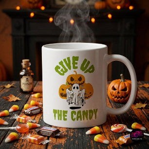 Funny Ghost Give Up The Candy Halloween Coffee Mug