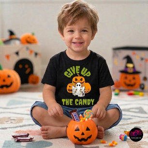 Funny Ghost Give Up The Candy Halloween Toddler T-Shirt