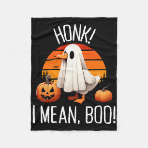 Funny Ghost Goose Honk I Mean Boo Fleece Blanket