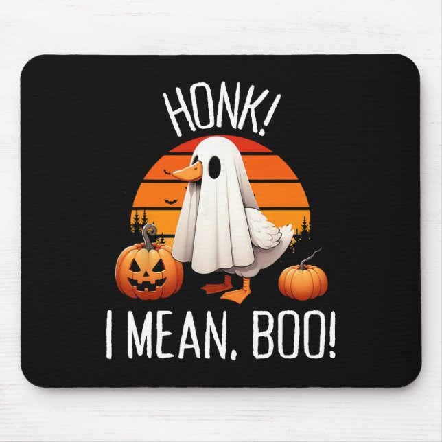 Funny Ghost Goose Honk I Mean Boo  Mouse Mat (Front)