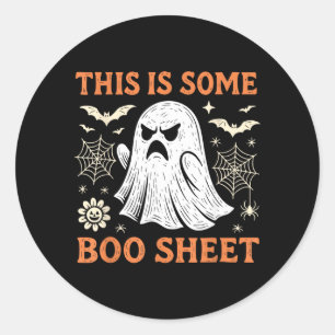 Funny Ghost Halloween Costume Boo Sheet Spooky Classic Round Sticker