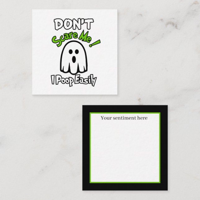 funny ghost Halloween poop easy add sentiment Card (Front/Back)