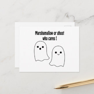 funny ghost halloween postcard
