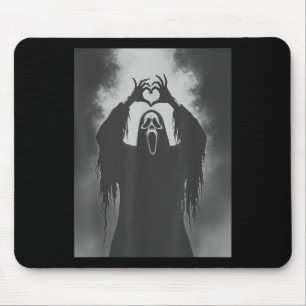 Funny Ghost Hand Heart Sign Spooky Costume Hallowe Mouse Mat