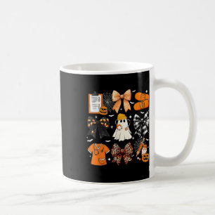 Funny Ghost Happy Halloween Coquette Bow Spooky Se Coffee Mug