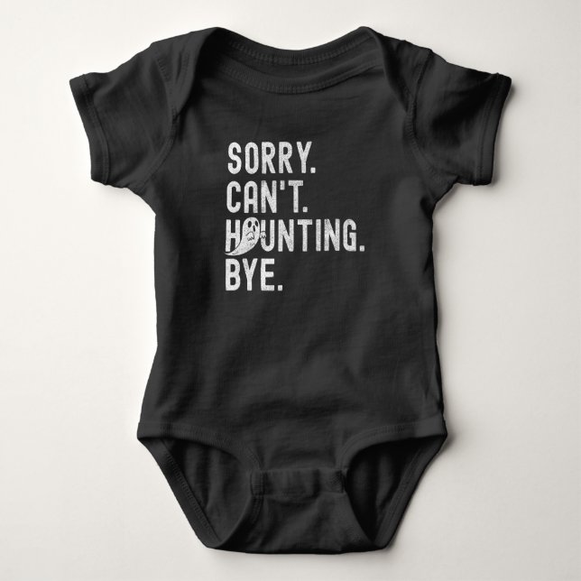 Funny Ghost Haunting Retro Halloween  Baby Bodysuit (Front)