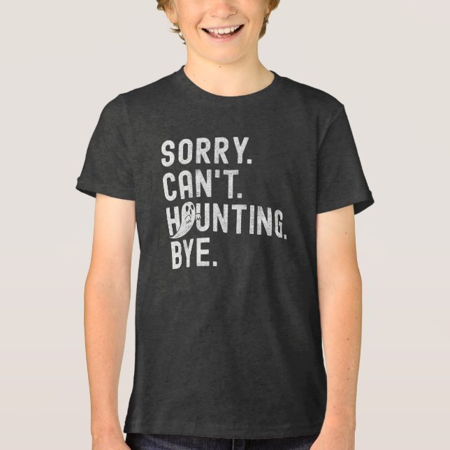 Funny Ghost Haunting Retro Halloween  Tri-Blend Shirt (Front)
