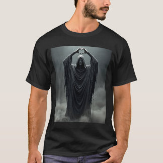 Funny ghost heart hands scary face halloween T-Shirt