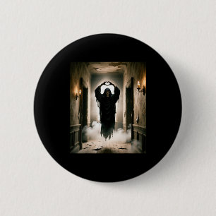Funny ghost heart hands scary face horror poster 6 cm round badge