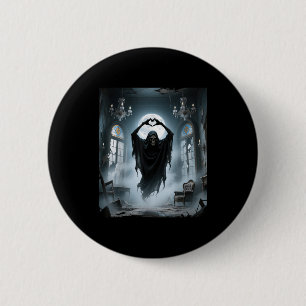 Funny ghost heart hands scary face horror poster 6 cm round badge