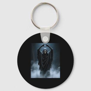 Funny ghost heart hands scary face horror poster key ring