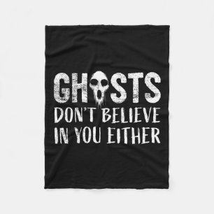 Funny Ghost Hunting Paranormal Investigator Ghosts Fleece Blanket