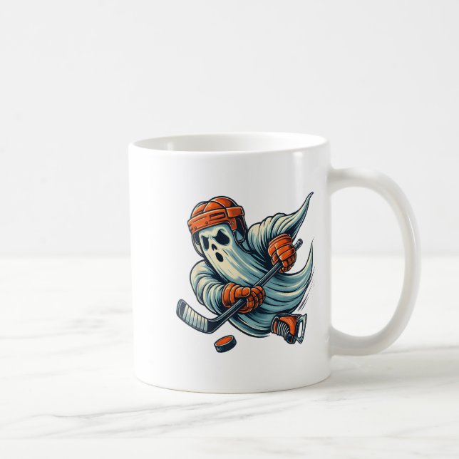 Funny Ghost Ice Hockey Player Halloween Costume Me Coffee Mug (Right)