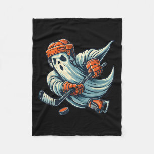 Funny Ghost Ice Hockey Player Halloween Costume Me Fleece Blanket