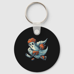 Funny Ghost Ice Hockey Player Halloween Costume Me Key Ring