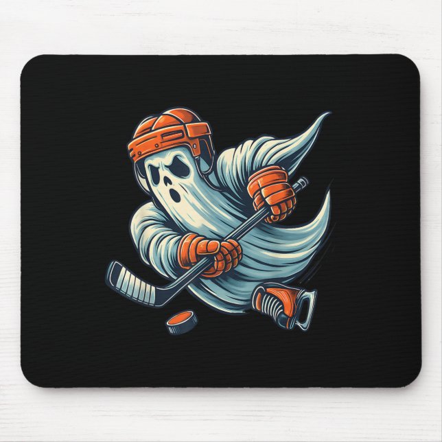 Funny Ghost Ice Hockey Player Halloween Costume Me Mouse Mat (Front)