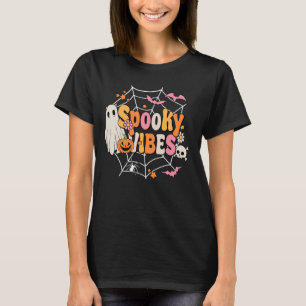 Funny Ghost Jack O Lantern Pumpkin Spooky Vibes Ha T-Shirt