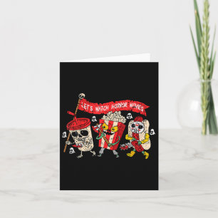 Funny Ghost Lets Watch Horror Movies Halloween Ske Card