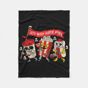 Funny Ghost Lets Watch Horror Movies Halloween Ske Fleece Blanket